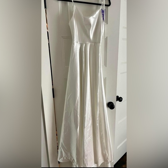 White Satin formal dress - Picture 2 of 3